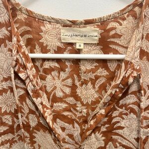 Daughters of India Brown and Cream Midi Dress